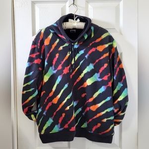 Victoria's Secret Pink Tye Dye Sherpa Lined Cowl Neck Sweatshirt - Medium